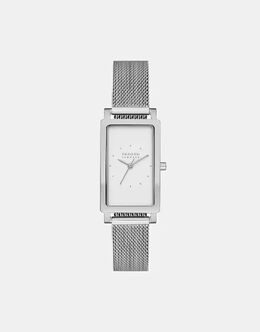 Женские часы Skagen Hagen Lille с тремя стрелками, прямоугольные, из нержавеющей стали, серебристого цвета — СЕРЕБРЯНЫЕ 141947014 | silver