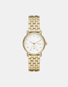 Женские часы Skagen Kuppel Lille с двумя стрелками и секундной стрелкой, из нержавеющей стали, золотого цвета - ЗОЛОТО 141947016 | gold