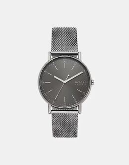 Мужские фирменные часы Skagen с тремя стрелками, из нержавеющей стали серого цвета — СЕРЫЕ 141945997 | grey