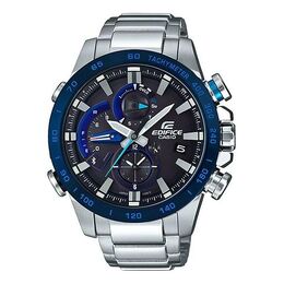 Часы Casio Quartz EDIFICE Solar Powered Stainless Steel Strap Waterproof Sports Mens Silver Analog, серебряный eqb-800db-1a | silver