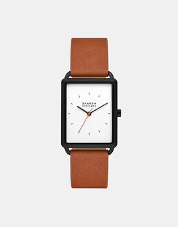 Мужские часы Skagen Hagen с тремя стрелками, черные, из нержавеющей стали - КОРИЧНЕВЫЕ 141945870 | brown