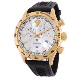 Versace Hellenyium Chronograph Quartz Silver Dial Mens Watch VE2U00222