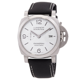 Pre-owned Panerai Luminor Marina Automatic White Dial Mens Watch pam01314