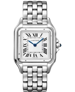 Authentic Cartier Panthere de Cartier WSPN0016 Large Silver Dial Stainless Steel Women's Watch