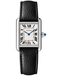 WSTA0110 Cartier Tank Must Silver Dial Genuine Leather Strap Women's Watch