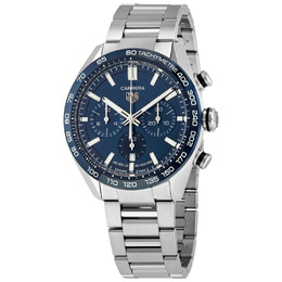 Pre-owned Tag Heuer Carrera Chronograph Automatic Blue Dial Mens Watch cbn2a1a.ba0643