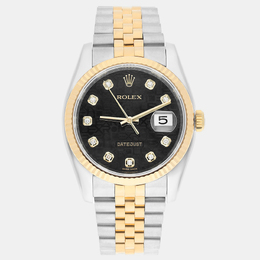 Rolex Datejust 116233 - Men's Automatic Black Dial with Yellow Gold Accents