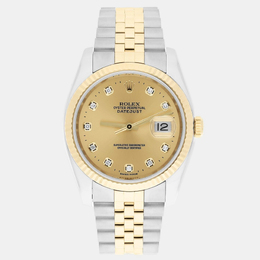 Rolex Datejust 116233, Automatic Movement, Champagne Dial, Yellow Gold Stainless Steel Two-Tone Case and Bracelet, Men's Watch Size 36mm