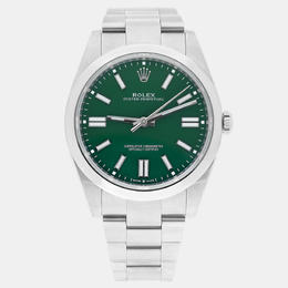 Rolex Oyster Perpetual 124300 Automatic Stainless Steel Men's Watch, Green Dial