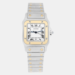 Cartier Santos Galbee W20011C4 Quartz Silver Stainless Steel 18K Yellow Gold Women's Watch, Article: 1188261