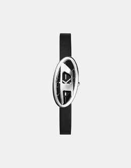 Женские часы Diesel D-era с двумя стрелками, черные, из кожи — ЧЕРНЫЕ 141946899 | black