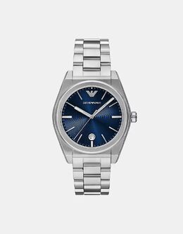 Часы Emporio Armani с тремя стрелками и датой из нержавеющей стали в серебристом цвете 142298522 | silver
