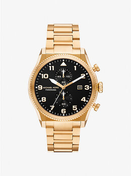 Большие панорамные часы золотистого цвета Michael Kors, золотой mk9195 | gold