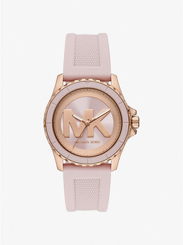 Крупные часы Everest из розового золота и силикона Michael Kors, розовый mk7536 | smokey rose