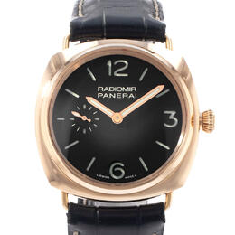 Pre-owned Panerai Radiomir Oro Rosa Black Dial Mens Watch pam 00378