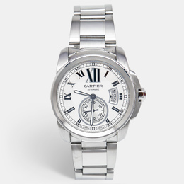 Cartier Silver Stainless Steel Calibre de Cartier W7100015 Men's Wristwatch 42 mm 1190921
