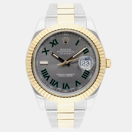 Rolex Datejust II 116333 Automatic Grey Dial Stainless Steel Case Yellow Gold Accents Men's Watch
