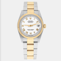 Rolex Datejust 68273, Automatic White Dial Stainless Steel & Yellow Gold Women's Wristwatch