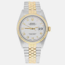 Men's Rolex Datejust White Dial with Yellow Gold Stainless Steel Case