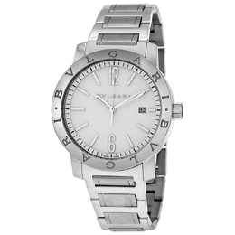 Pre-owned Bulgari Bulgari Off White Dial Stainless Steel Automatic Mens Watch 102055