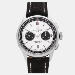 Pre-Owned Breitling Premier B01 Chronograph AB0118221G1X2 Men's Automatic Silver Watch 42mm