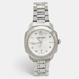Versace Silver Dial Stainless Steel Dylos VQD040015 Men's Wristwatch, 35 mm (Ref: 1189037)