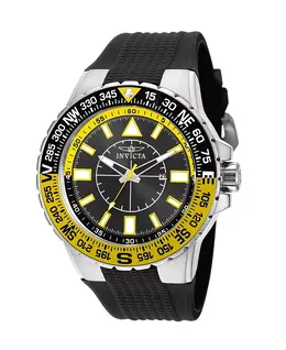 Мужские часы Aviator Quartz 3 Hand с черным циферблатом, модель 19267 Invicta, черный 21997744 | black