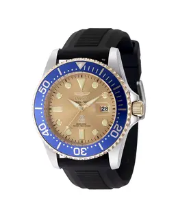 Мужские часы Pro Diver Quartz 3 Hand с золотым циферблатом, модель 48216 Invicta, черный 22300215 | black