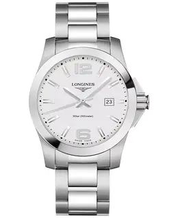 Мужские часы Swiss Conquest с браслетом из нержавеющей стали, 41 мм Longines, белый 4656380 | no color