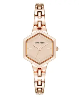 Женские часы-браслет Quartz Petite с шестигранным корпусом из розового золота, 21 мм Anne Klein, мультиколор 19246269 | rose gold-tone