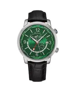 7A04 GMT-часы All Swiss Made с зеленым солнечно-земным циферблатом Alexander, зеленый 22915643 | green