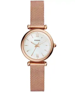 Женские мини-часы Carlie на стальном браслете 28 мм Fossil, золотой 6672115 | rose gold