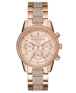 Женские часы Chronograph Bryant с хронографом, корпус из нержавеющей стали с розовым золотым покрытием, браслет, 37 мм Michael Kors, золотой 5311833 | rose gold/rose gold