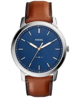 Мужские часы The Minimalist с коричневым кожаным ремешком, 44 мм Fossil, мультиколор 4602227 | brown/blue
