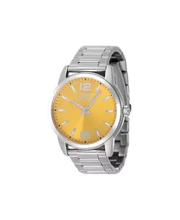 Мужские часы 48493 Celestial Quartz с желтым циферблатом и тремя стрелками Invicta, серебряный 22282843 | silver