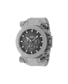 Мужские часы 48221 Coalition Forces Quartz Chronograph с черным циферблатом Invicta, серебряный 22246740 | silver