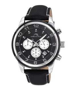 Мужские наручные часы Arthur из натуральной кожи 1091AARL Porsamo Bleu, черный 16236601 | black