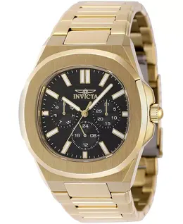 Мужские часы 48521 Speedway Quartz Chronograph с черным циферблатом Invicta, золотой 22296211 | gold