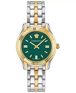 Женские часы Swiss Greca Time с двухцветным браслетом из нержавеющей стали, 35 мм Versace, мультиколор 15796388 | two tone