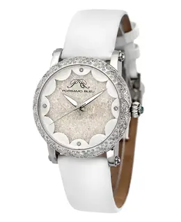Женские часы Genevieve Topaz на кожаном ремешке, покрытые сатином Porsamo Bleu, белый 16908856 | white