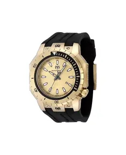 Мужские часы TM-224010 Manta Sea Quartz 3 Hand Gold Dial Technomarine, черный 21171941 | black