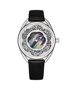 Женские черные кожаные часы на ремешке 38 мм Stuhrling, черный 10540781 | black