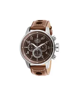 Мужские часы 25726 S1 Rally Quartz Chronograph с коричневым циферблатом Invicta, серебряный 21841287 | silver