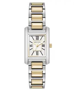 Женские часы Quartz Classic прямоугольные с римскими цифрами, двухцветный металлический корпус, 20 мм Anne Klein, мультиколор 19246277 | silver-tone/gold-tone