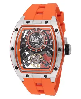 Мужские часы 49034 S1 Rally Automatic с черным циферблатом и тремя стрелками Invicta, оранжевый 22285956 | orange