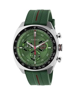 Хронограф Interlocking, 41 мм Gucci, зеленый 5569525 | green/green