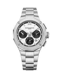 Ривьера Хронограф, 41 мм Baume & Mercier, серебряный 5544987 | white/silver