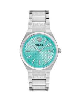 V-Auria Watch, 39 мм Versace, серебряный 5465493 | blue/siver