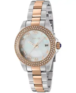 Женские часы Angel Quartz 3 Hand с белым циферблатом, модель 36076 Invicta, золотой 22296643 | gold