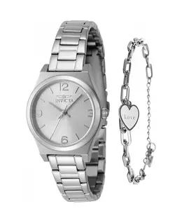 Женские часы Angel Quartz 3 Hand с серебристым циферблатом, модель 48246 Invicta, серебряный 22432304 | silver